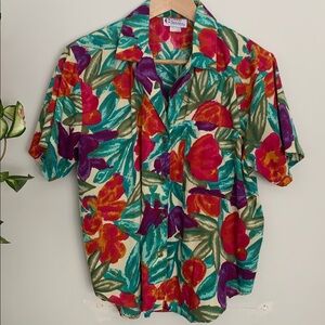 Vibrant Floral Button-Up Shirt